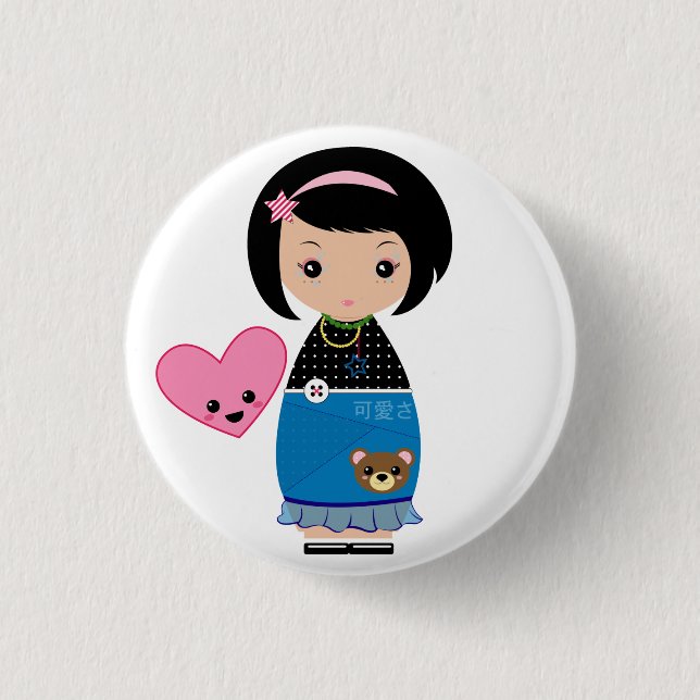 Kawaii Kokeshi Pin (Front)