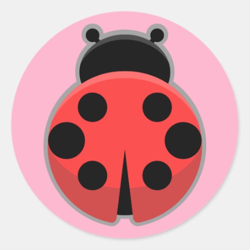 Kawaii Ladybug Classic Round Sticker