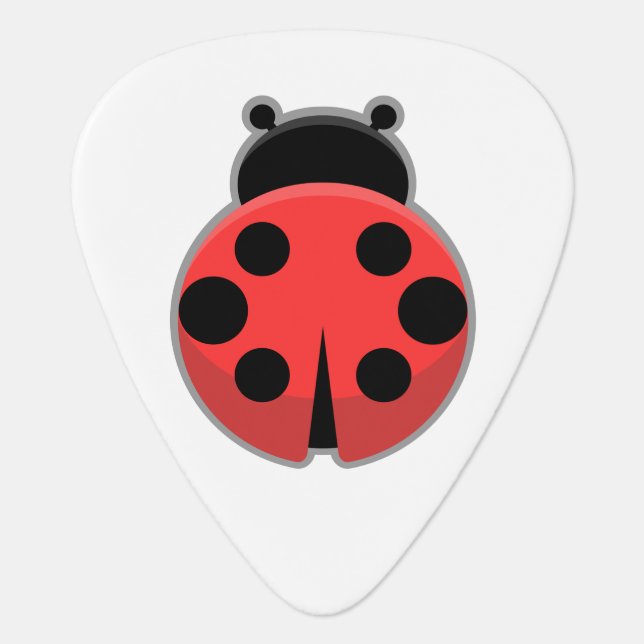 Kawaii Ladybug Guitar Pick (Front)