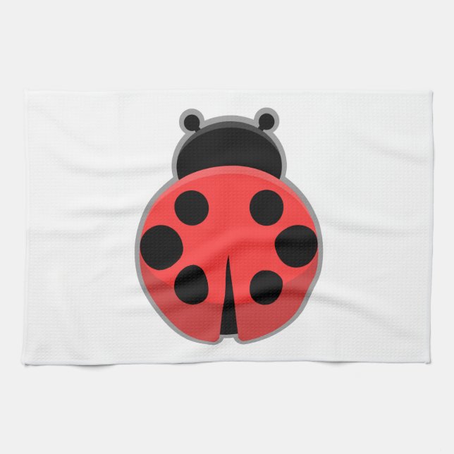 Kawaii Ladybug Kitchen Towel (Horizontal)
