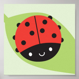 Kawaii Ladybug Poster