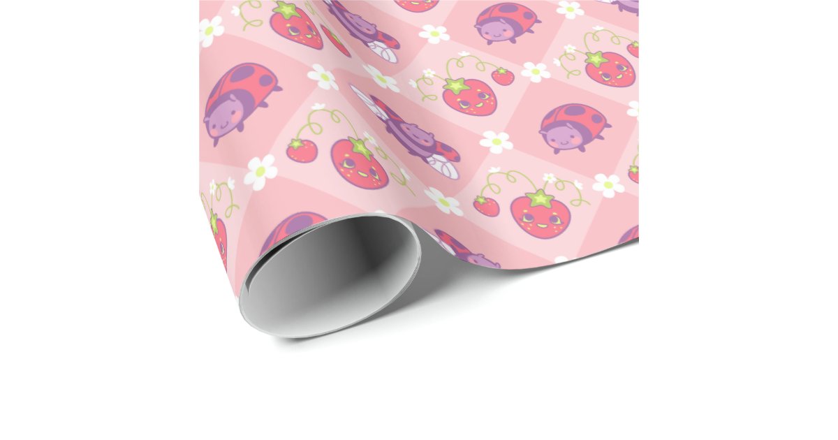 Kawaii Ladybug Wrapping Paper