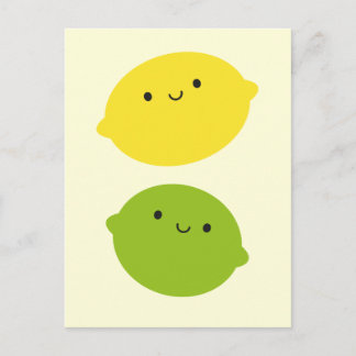 Kawaii Lemon & Lime Postcard