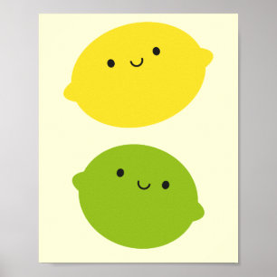 Kawaii Lemon & Lime Poster