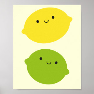 Kawaii Lemon & Lime Poster