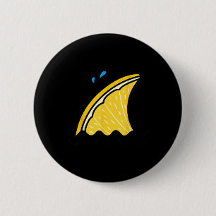 Kawaii Lemon Lime Shark Fin Funny Family Summer Button