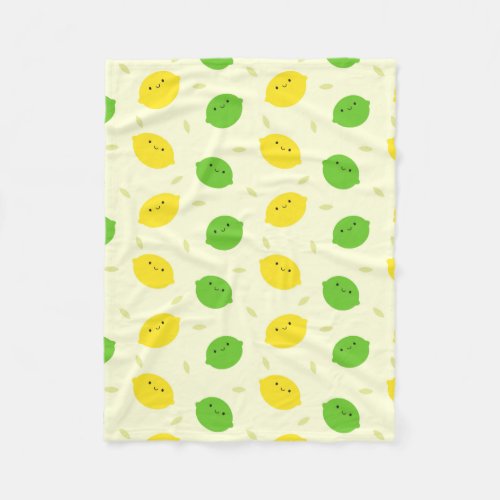 Kawaii Lemons  Limes Fleece Blanket
