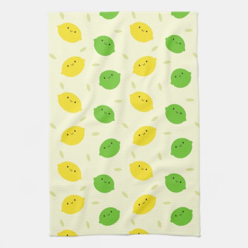 Kawaii Lemons  Limes Kitchen Towel