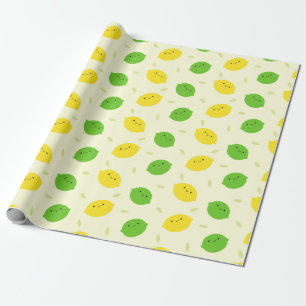 Kawaii Lemons & Limes Wrapping Paper