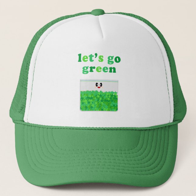 KAWAII LET'S GO GREEN BAGGIE CAP HAT (Front)