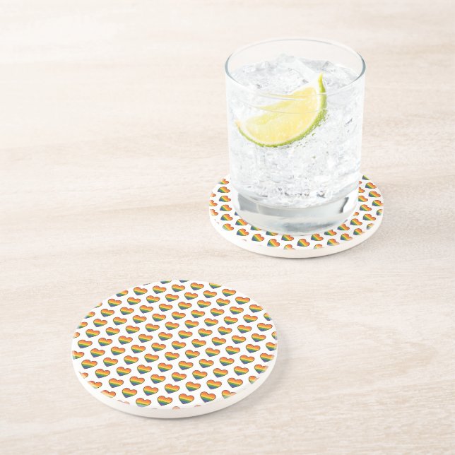 Kawaii LGBTQ+ Pride Heart Coaster (Side)