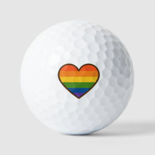 Kawaii LGBTQ+ Pride Heart Golf Balls