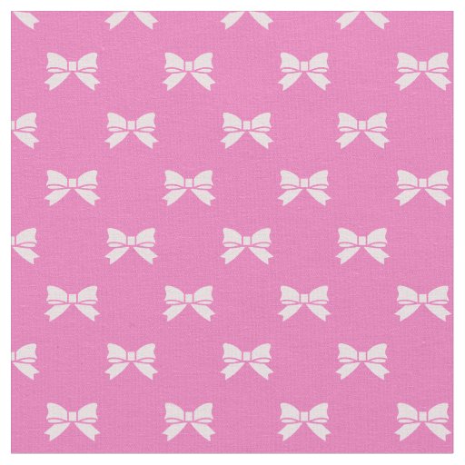 Kawaii Light Pink Bows on Dark Pink Fabric