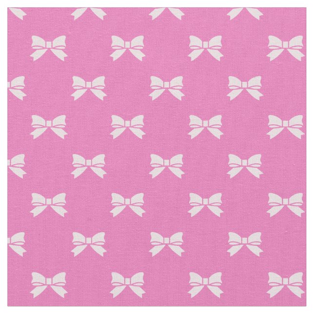 Kawaii Light Pink Bows on Dark Pink Fabric (Close Up)