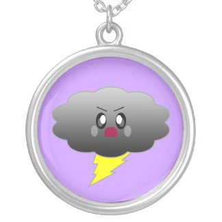 Kawaii Lightning Cloud Sterling Silver Necklace