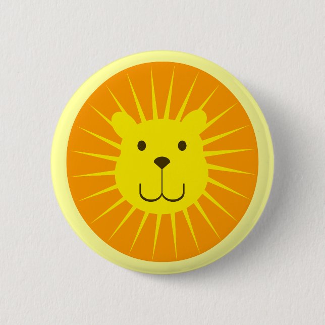 KAWAII LION SUNSHINE SWEETY PINBACK BUTTON (Front)