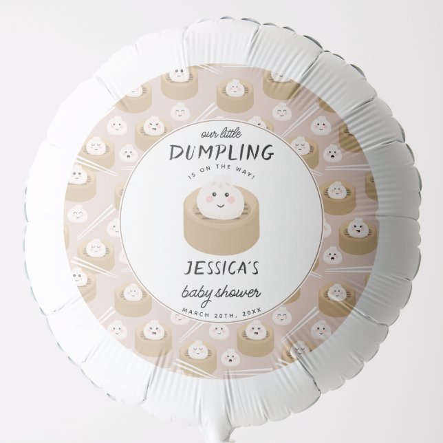 Kawaii Little Dumpling Gender Neutral Baby Shower Balloon (Front)