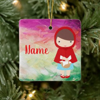 Kawaii Little Girl Red Ornament