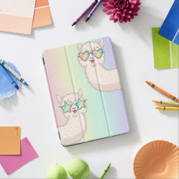 Kawaii Llama &amp; Pastel Rainbow iPad Air Cover