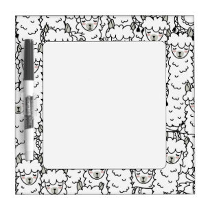 Kawaii Llama Pattern Dry Erase Board