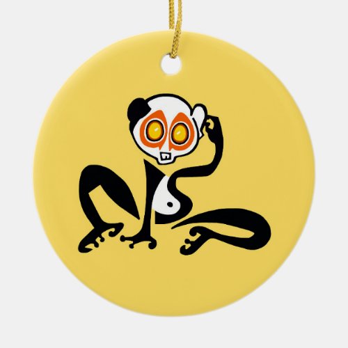  Kawaii _ LORIS _ Wildlife _ Primate _ yellow Ceramic Ornament