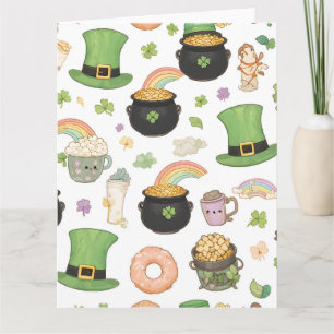 Kawaii Luck Charms St. Patrick's Day Pot of Gold Card