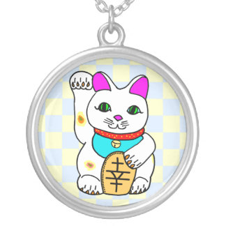 Kawaii Lucky Cat Neko Sterling Silver Necklace