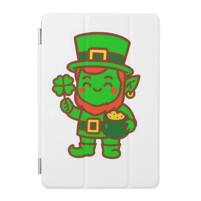 Kawaii Lucky Leprechaun iPad Mini Cover (Front)