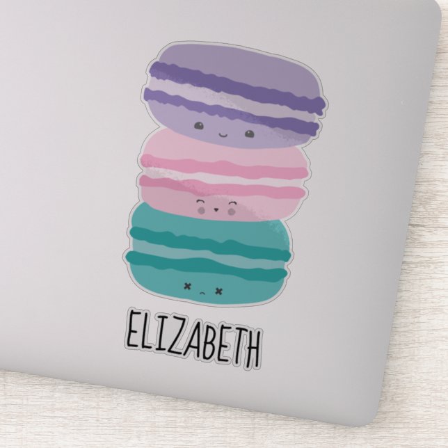Kawaii Macarons Pastel Cute Personalized Custom Sticker (Detail)