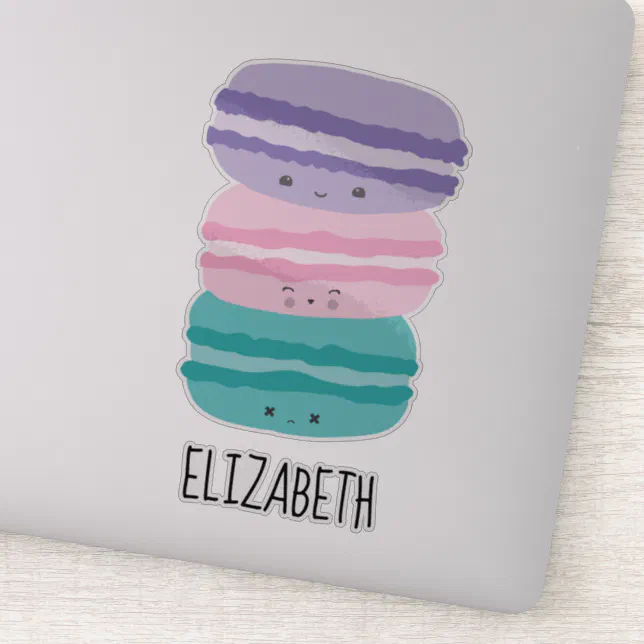 Kawaii Macarons Pastel Cute Personalized Custom Sticker Zazzle