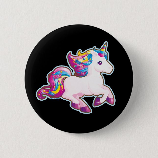 Kawaii Magical Candy Unicorn Button (Front)