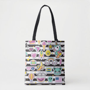 Kawaii Magical Rainbow Unicorn 90s Pastel Tote Bag