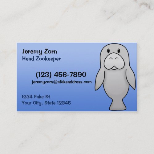 Kawaii Manatee Business Cards