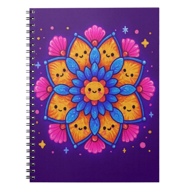  “Kawaii Mandala” Cute Kawaii Mandala  Notebook (Front)