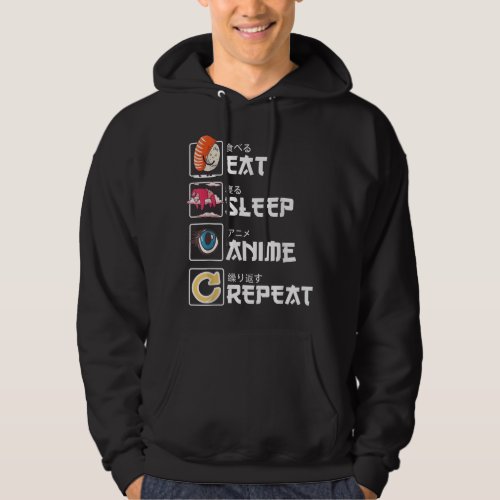 Kawaii Manga Sushi _ Eat Sleep Anime Repeat _ Cute Hoodie