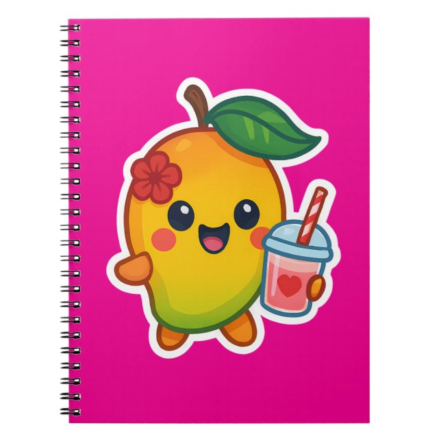 Kawaii Mango – Sweetheart Fruit with Heart Smoothi Notebook (Front)