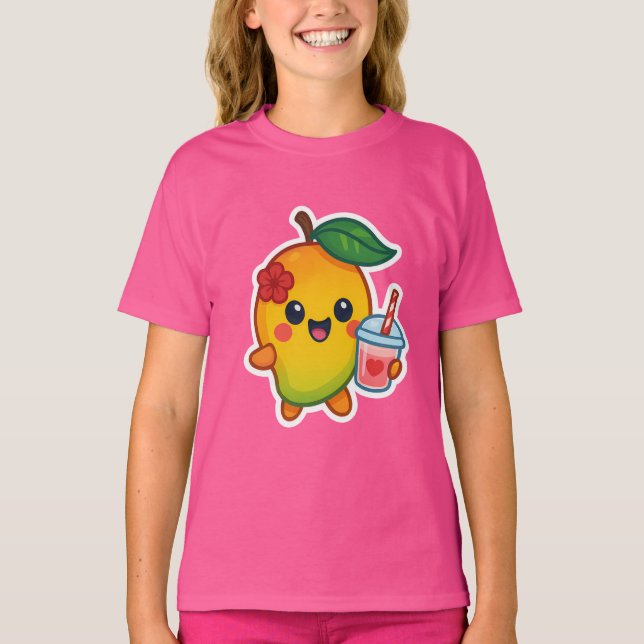 Kawaii Mango – Sweetheart Fruit with Heart Smoothi T-Shirt (Front)