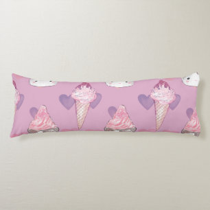 Kawaii Marshmallow & Ice Cream Pattern Body Pillow
