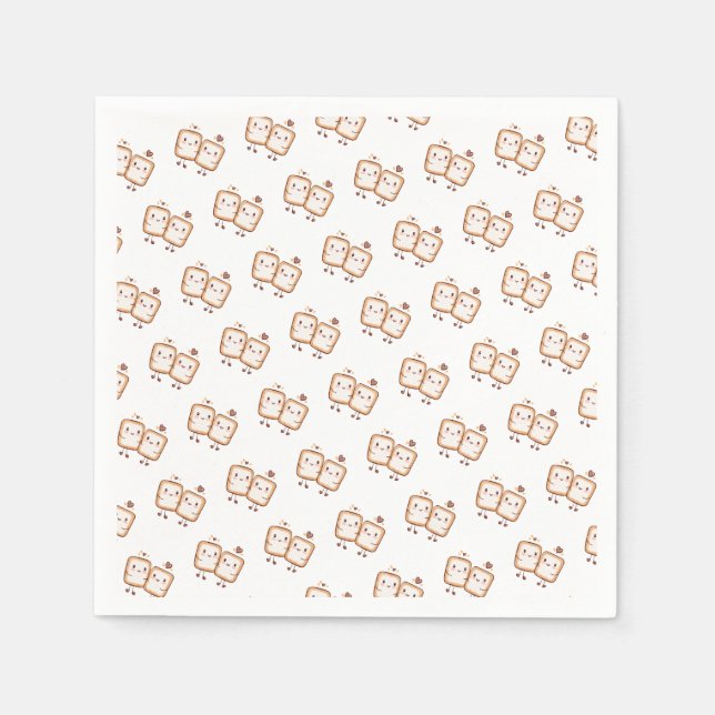 Kawaii Marshmallow Smores  Napkins (Front)