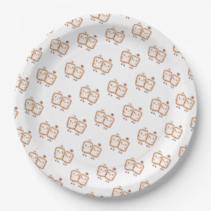 Kawaii Marshmallow Smores Paper Plates