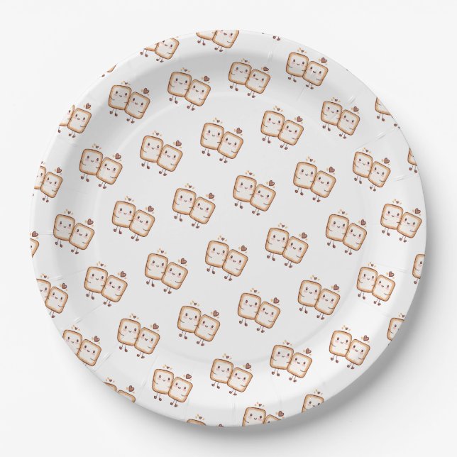 Kawaii Marshmallow Smores  Paper Plates (Front)