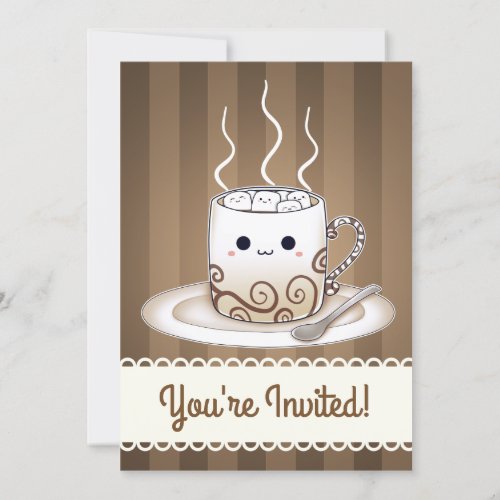 Kawaii Marshmallows Hot_Chocolate drink Invitation