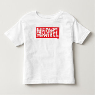 Kawaii Marvel Logo With Super Hero Pattern Toddler T-shirt