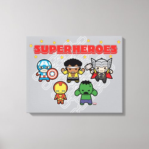 Kawaii Marvel Super Heroes Canvas Print