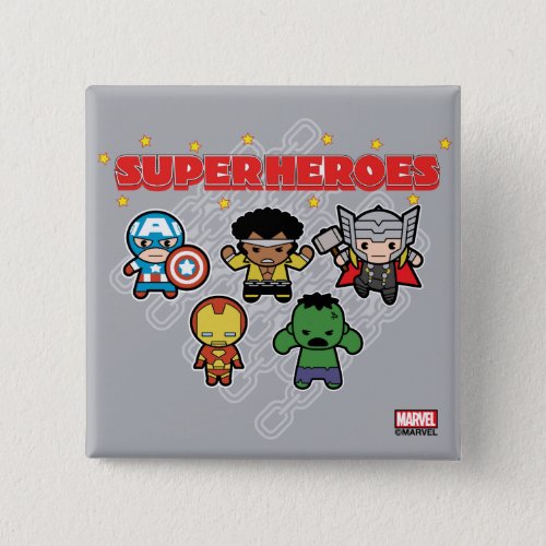 Kawaii Marvel Super Heroes Pinback Button