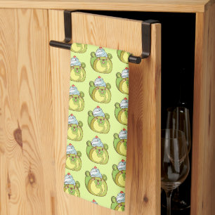 Kawaii Matcha Swiss Roll Bear Cake Kitchen Towel