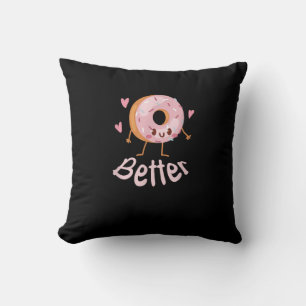 Kawaii Matching Couple Coffee And Donut Better Tog Throw Pillow