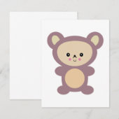 kawaii mauve teddy bear (Front/Back)