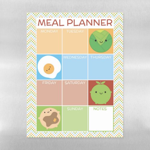 Kawaii Meal Planner Magnetic Dry Erase Sheet
