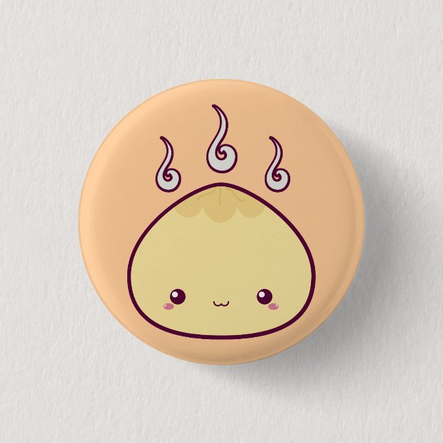 Kawaii Meat Bun Button (Front)